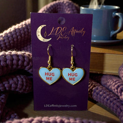 Conversation Valentine Heart Dangle Earrings