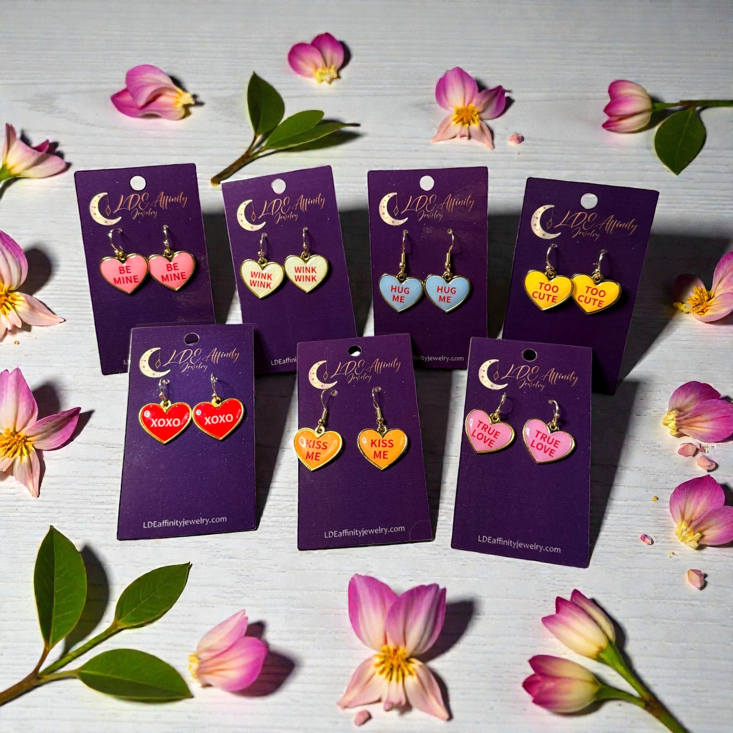 Conversation Valentine Heart Dangle Earrings