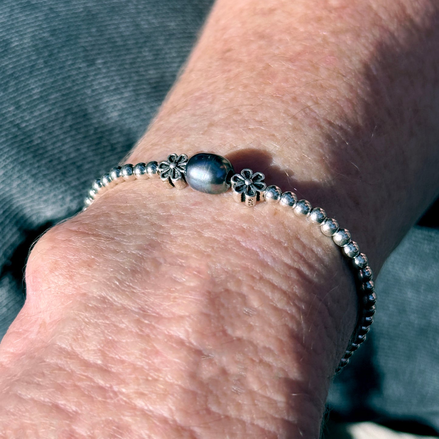 Sterling Silver and pearl bracelet
