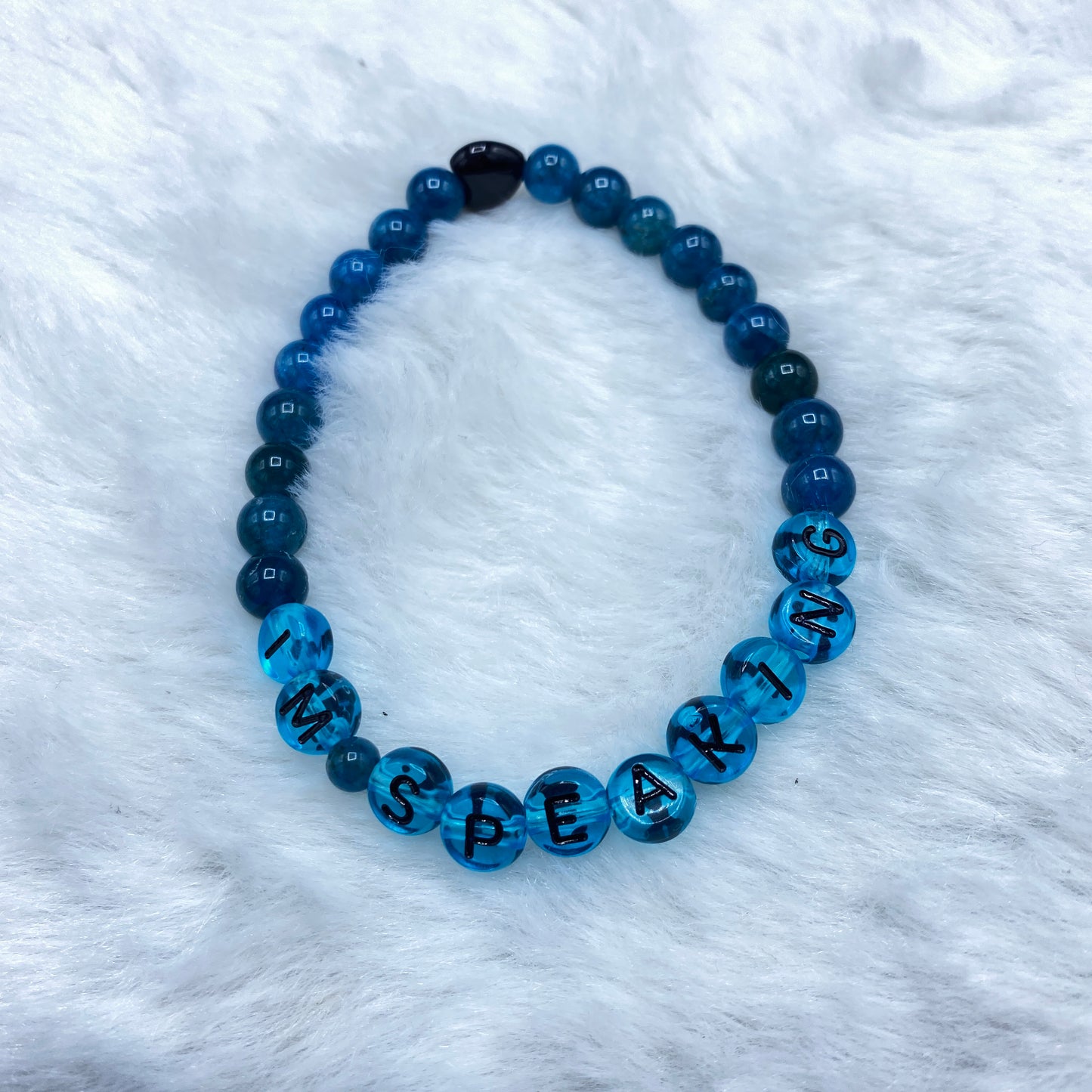 I'm Speaking Gemstone phrase Bracelets