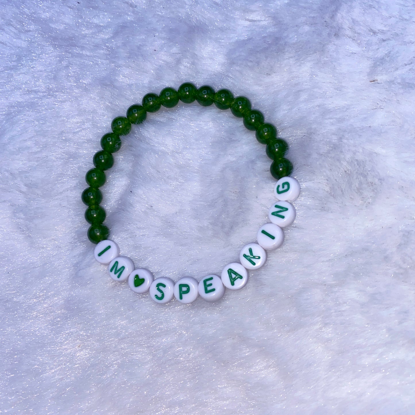 I'm Speaking Gemstone phrase Bracelets