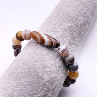 Brown Banded Agate Gemstone bracelet