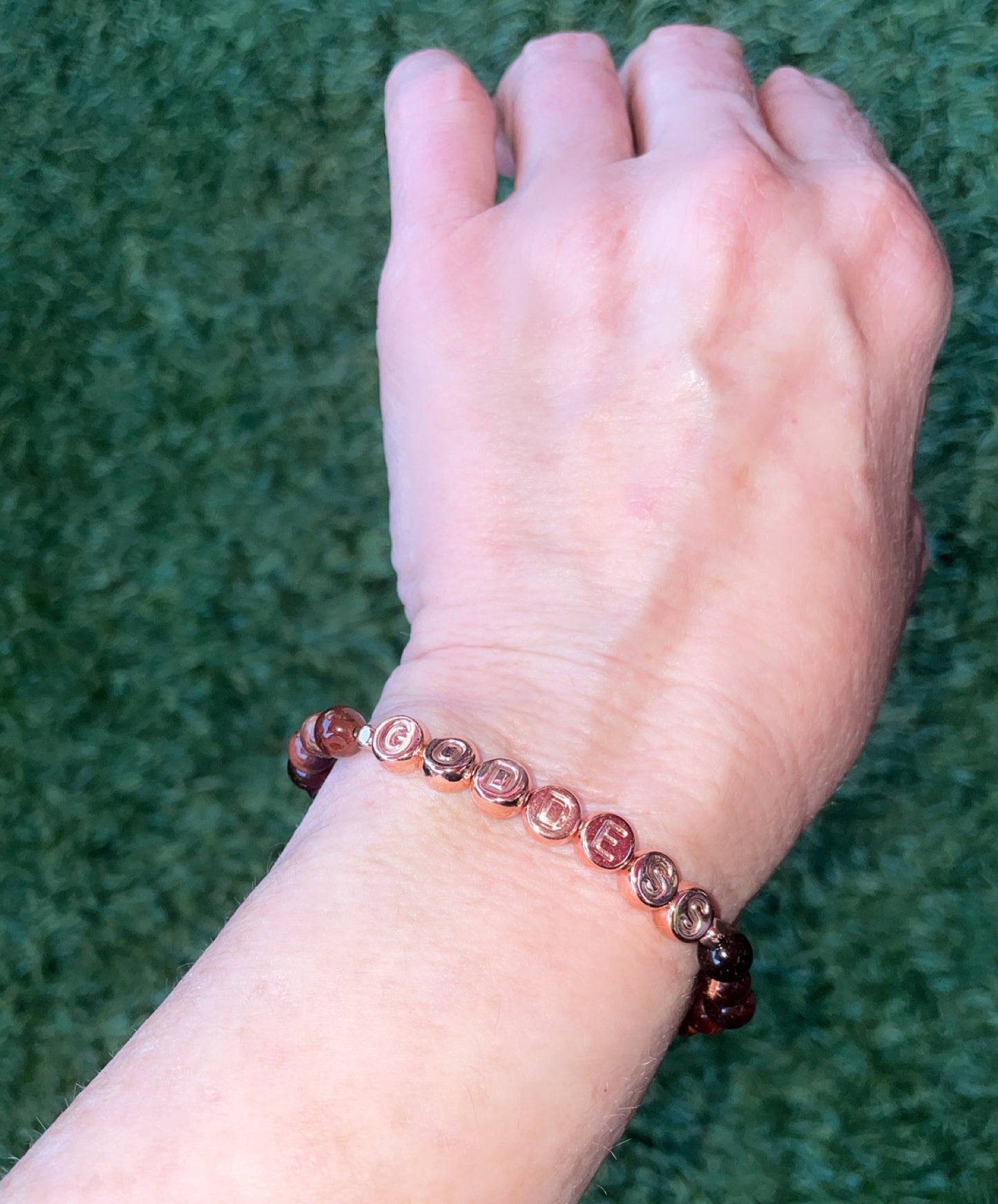 Red Tiger Eye and Rose Hematite“GODDESS” Stretch Bracelet