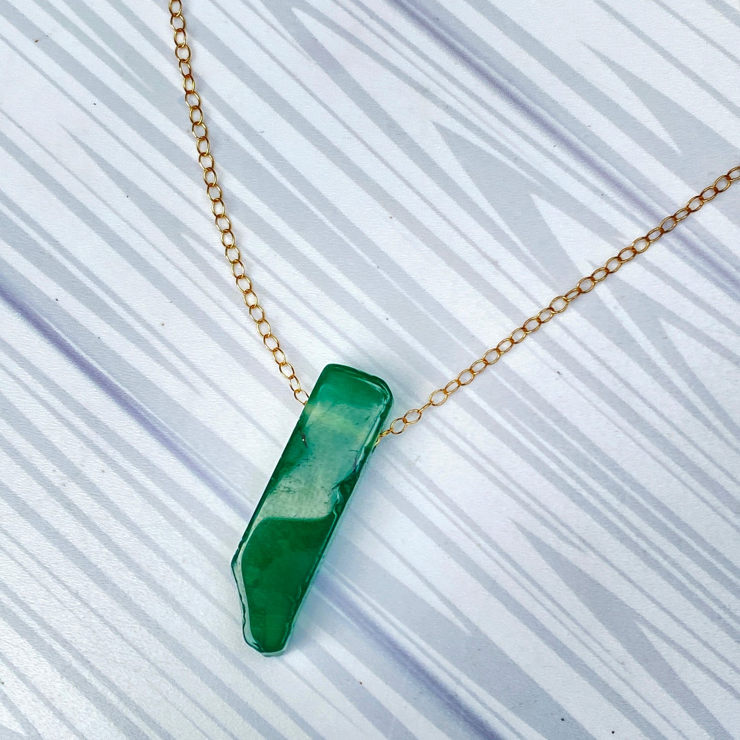 Green Agate Gemstone Necklace