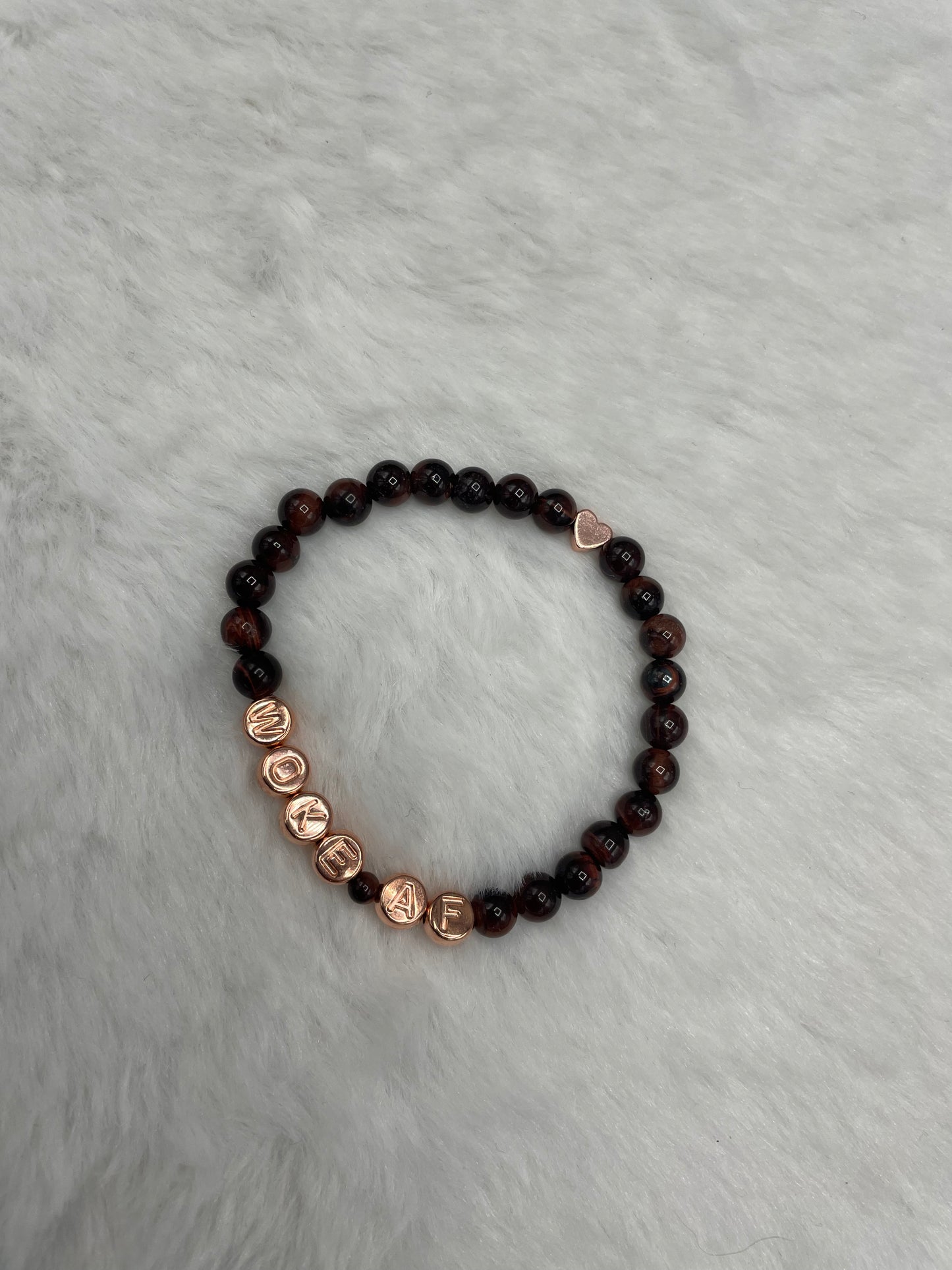 Woke AF and Red Tiger’s Eye Bracelet