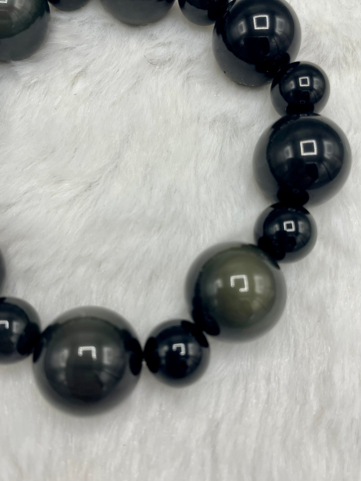 Chunky Rainbow Obsidian gemstone beaded Bracelet