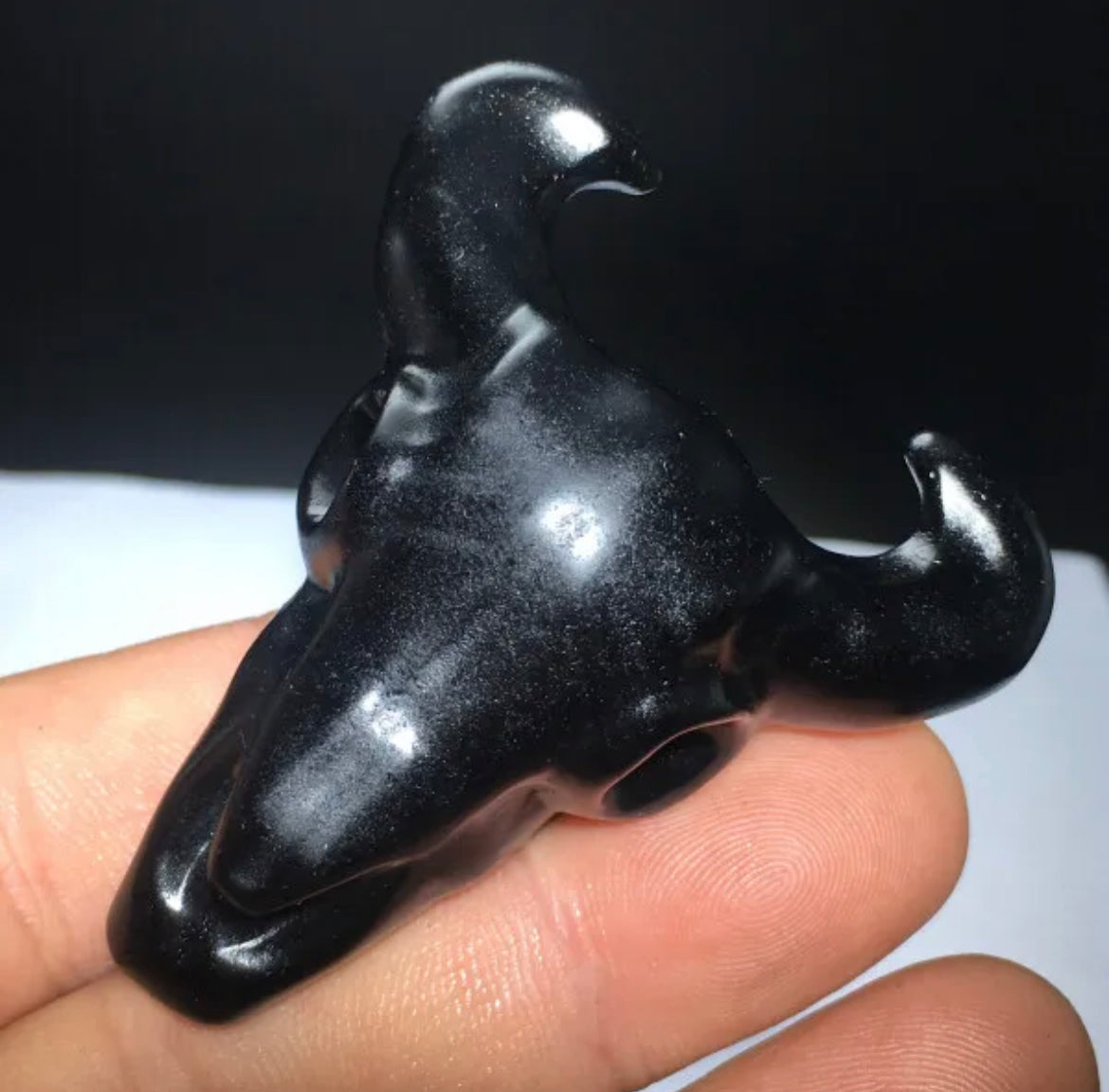 Black Obsidian Bull Head