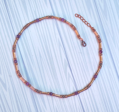 Ruby gemstone and Copper Necklace