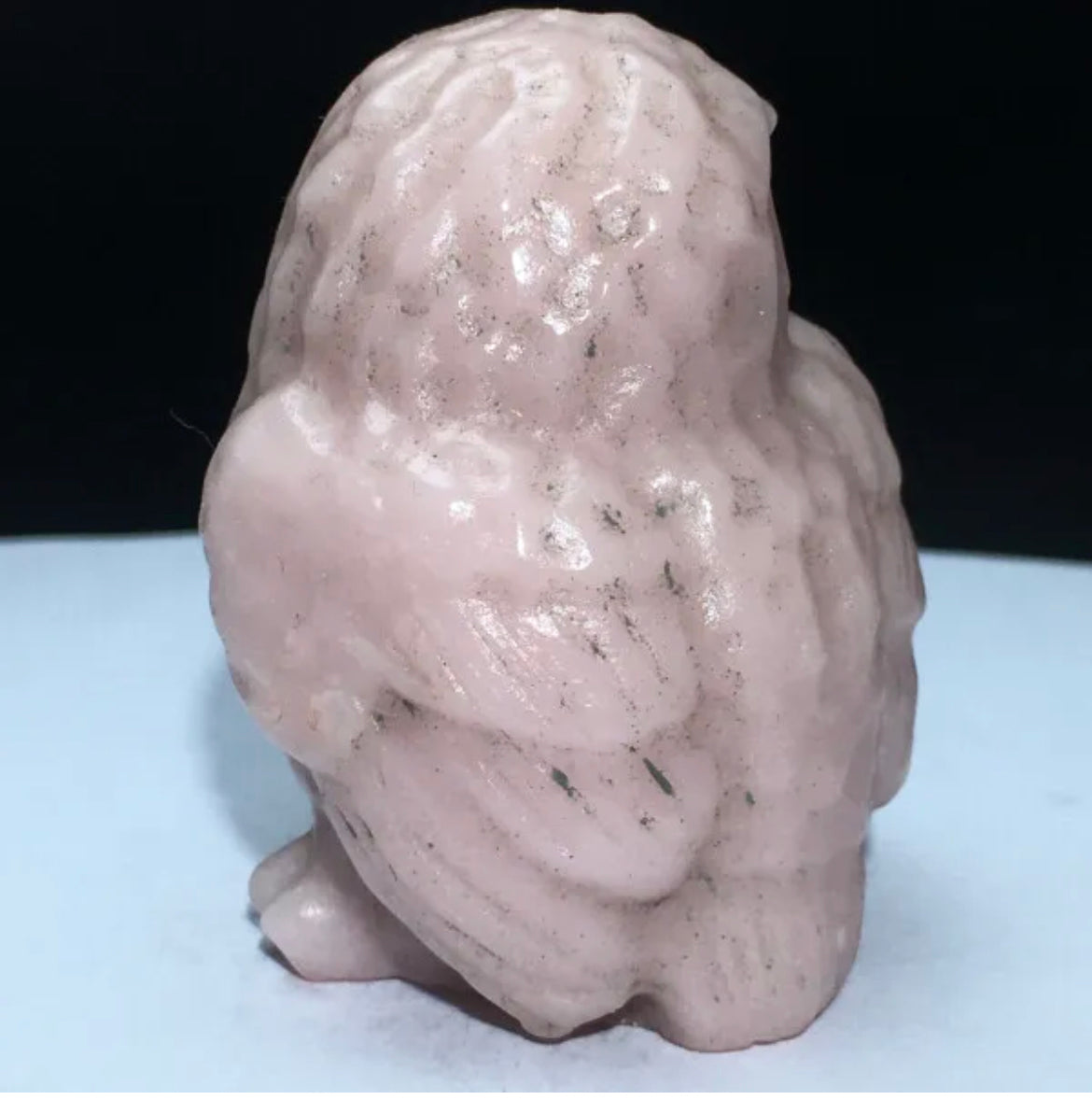 Rose Jasper Owl Figurine