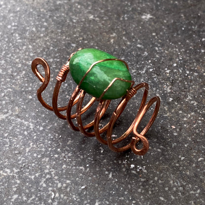 Emerald and Copper Ring