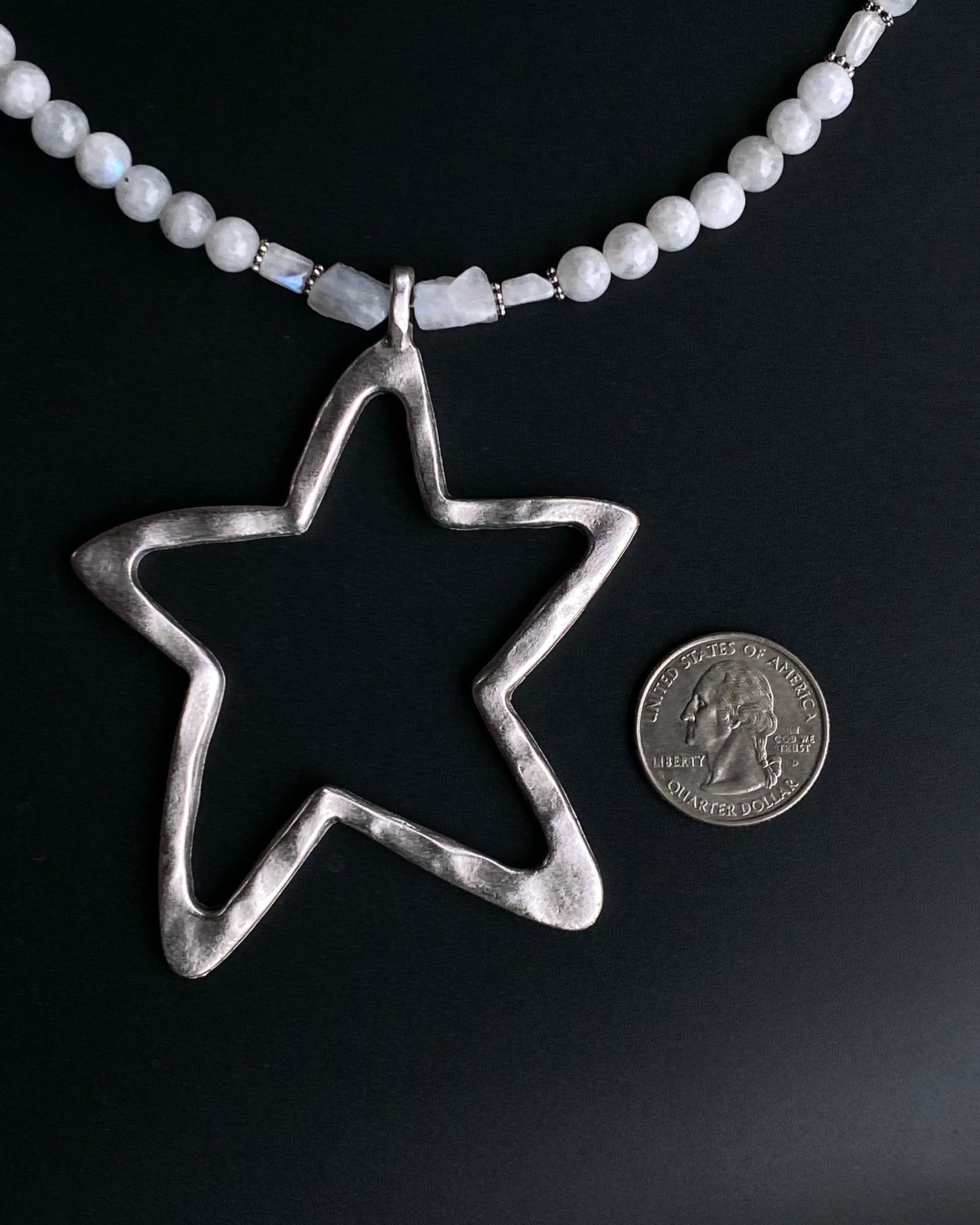Moonstone beaded and Star necklace