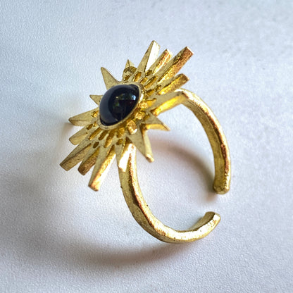 Gold Sun Onyx Ring