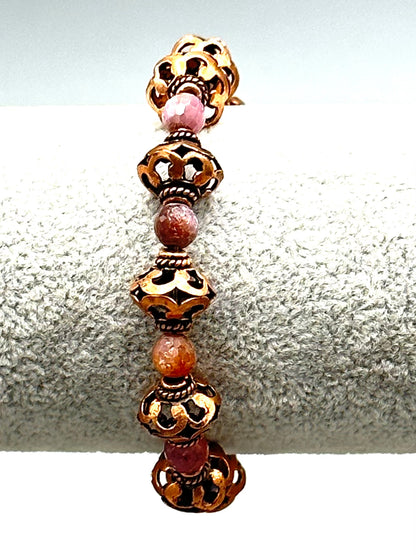 Corundum and copper bracelet