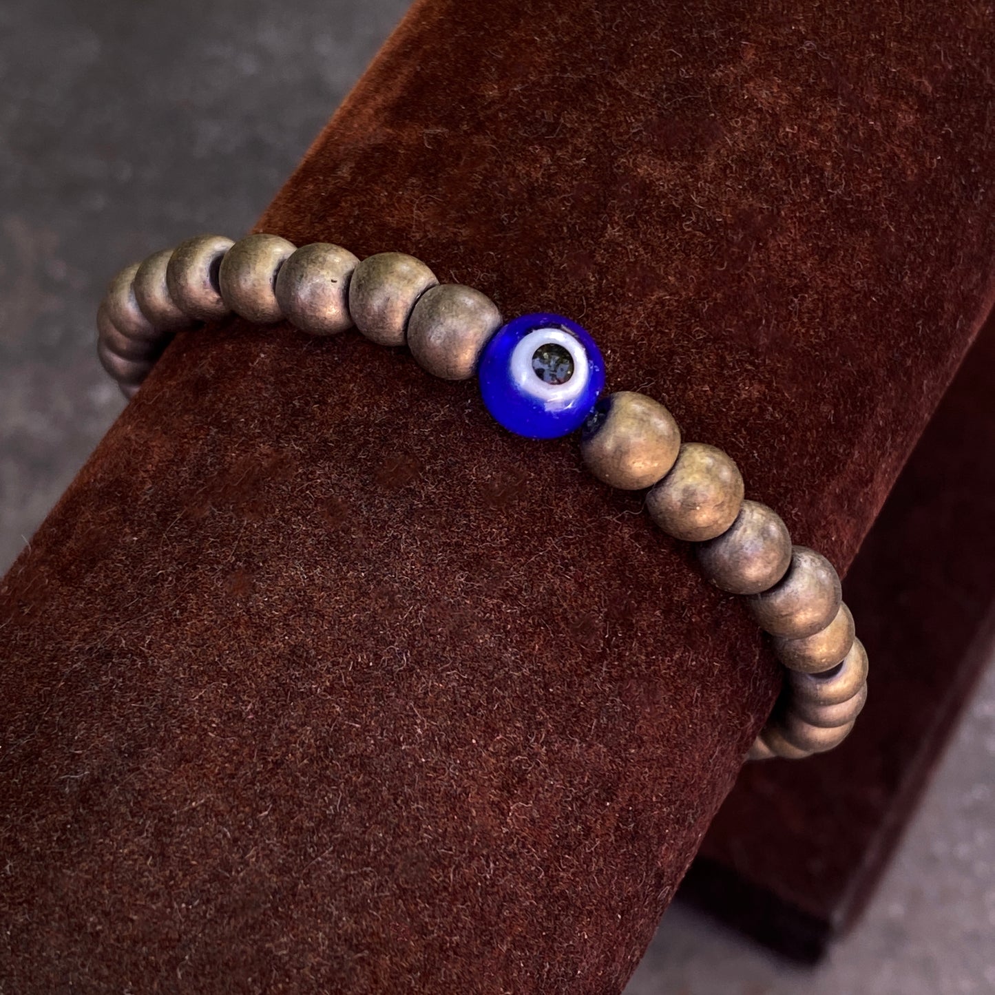 Matte Gold Hematite gemstone Evil Eye Bracelet