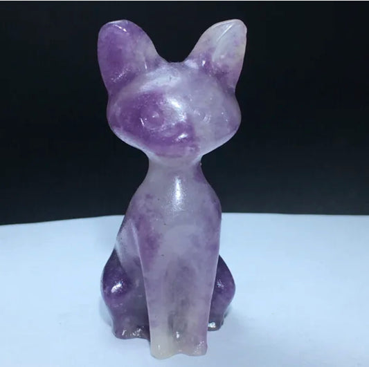 Lepidolite Kitty Cat Figurine