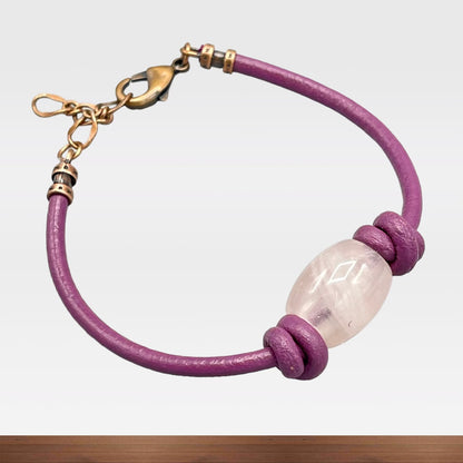 Rose Quartz Leather Bracelet
