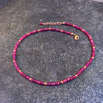 Ruby gemstone and Copper choker Necklace