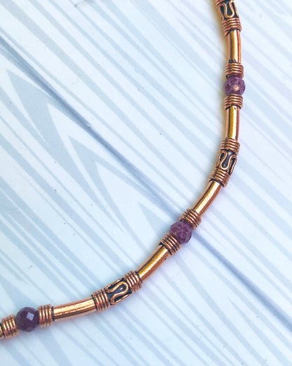 Ruby gemstone and Copper Necklace
