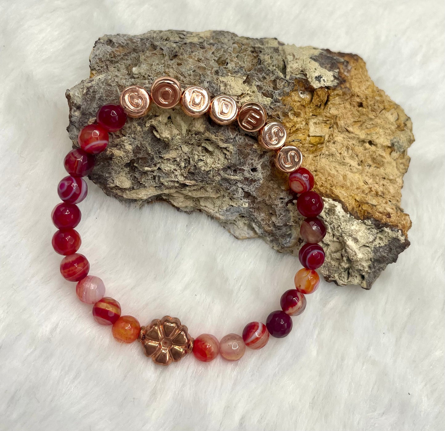 Red Banded Agate “Goddess” Bracelet