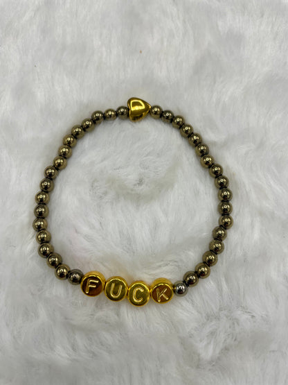 Hematite “Fuck” Bracelet