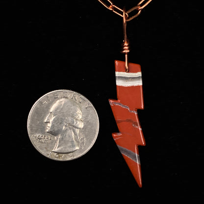 Red Jasper Thunder Bolt Necklace