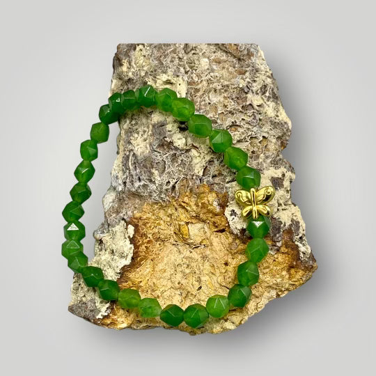Green Jade and Butterfly Bracelet