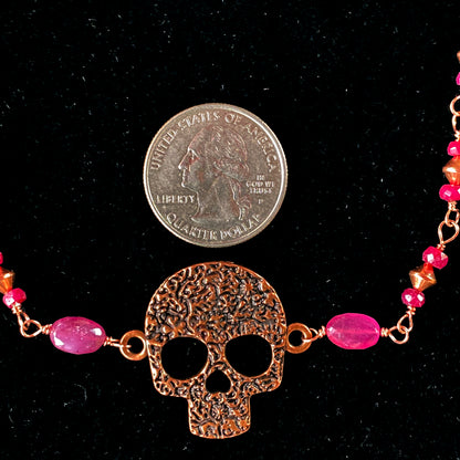 Ruby and Skull Necklace