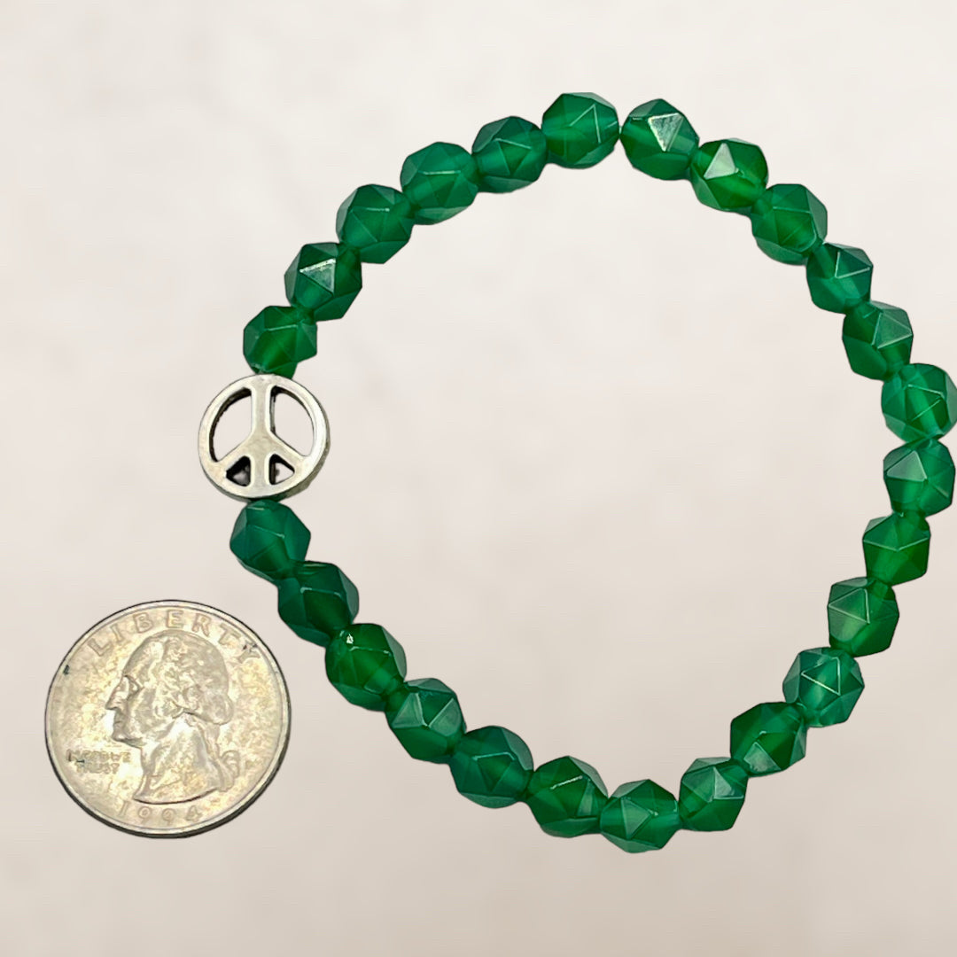 Green Agate and Peace Bracelet