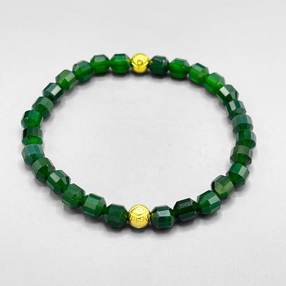 Green Agate and Evil Eye Bracelet