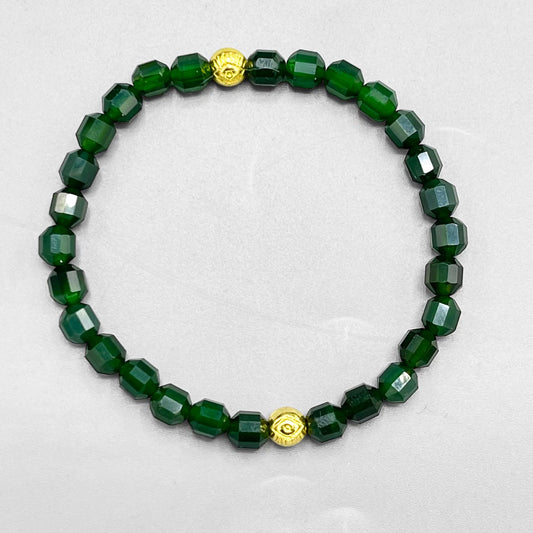 Green Agate and Evil Eye Bracelet