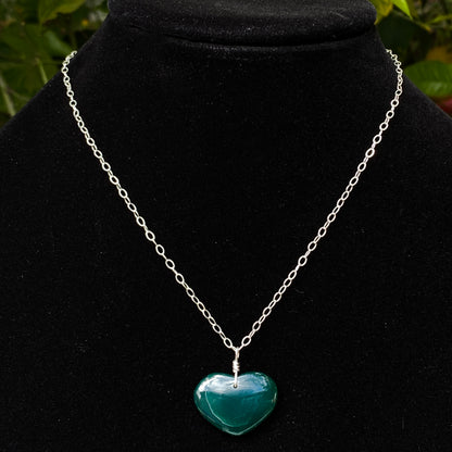 Green Agate Heart Necklace