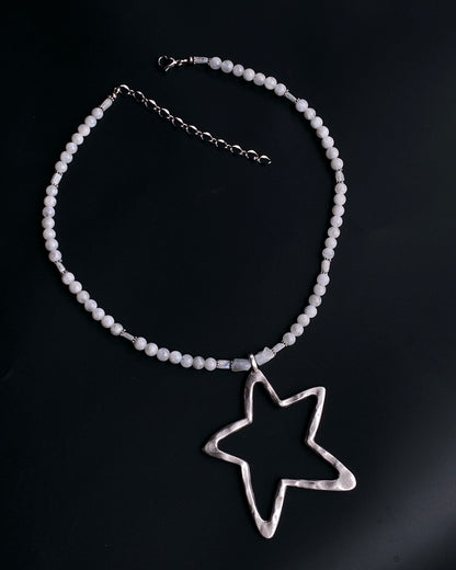 Moonstone beaded and Star necklace
