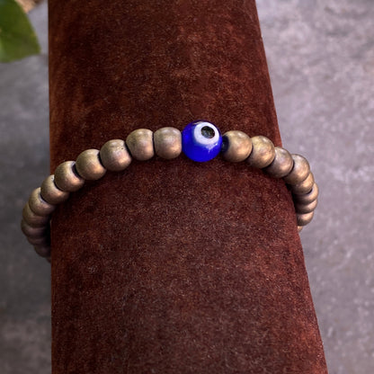 Matte Gold Hematite gemstone Evil Eye Bracelet