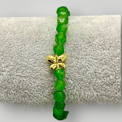 Green Jade and Butterfly Bracelet