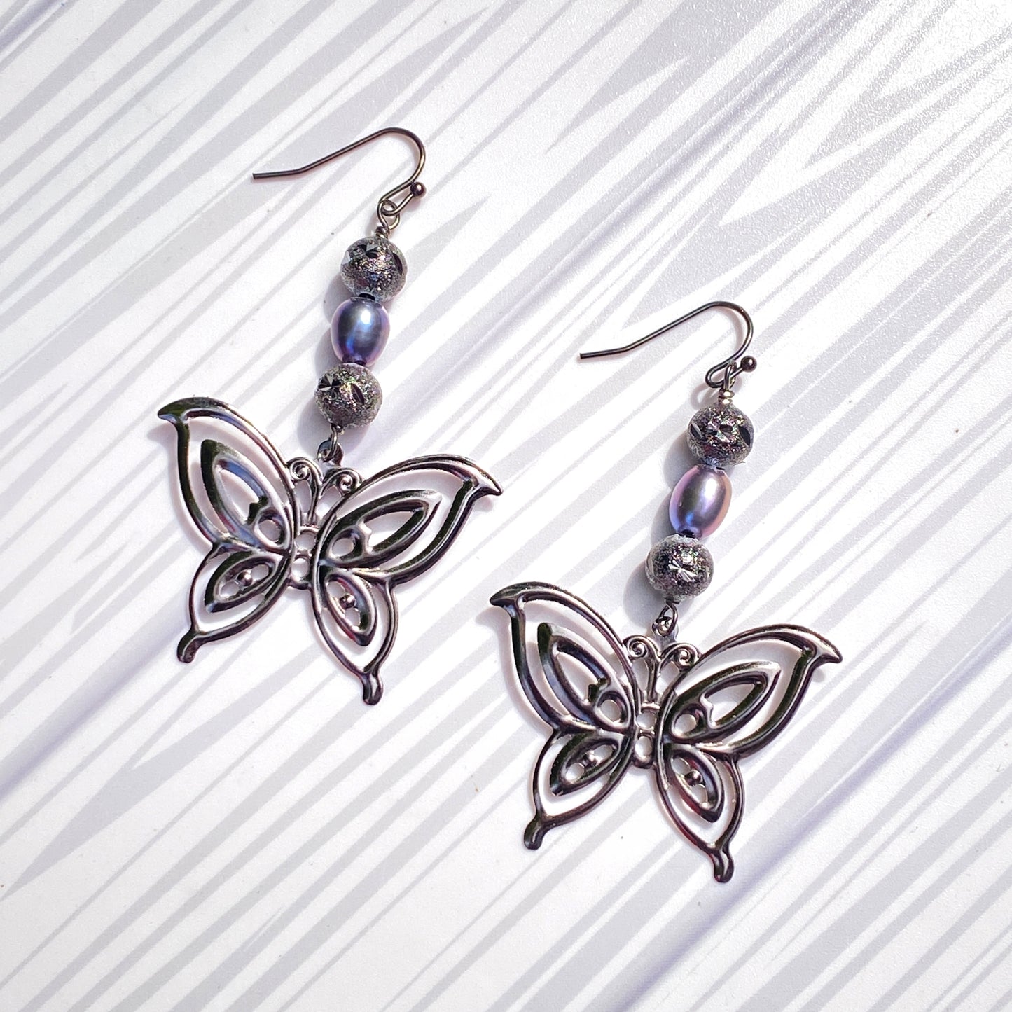 Pearl and Butterfly Earrings