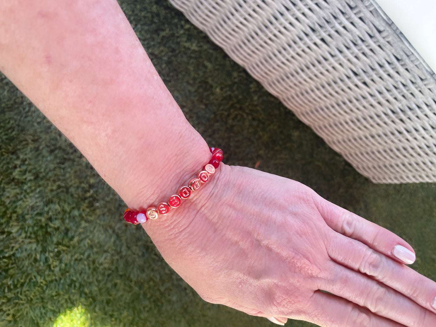 Red Banded Agate “Goddess” Bracelet
