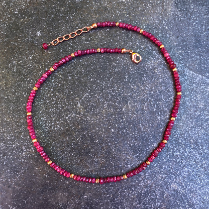 Ruby gemstone and Copper choker Necklace