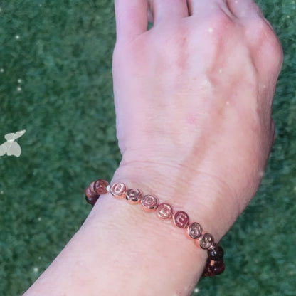 Red Tiger Eye and Rose Hematite“GODDESS” Stretch Bracelet