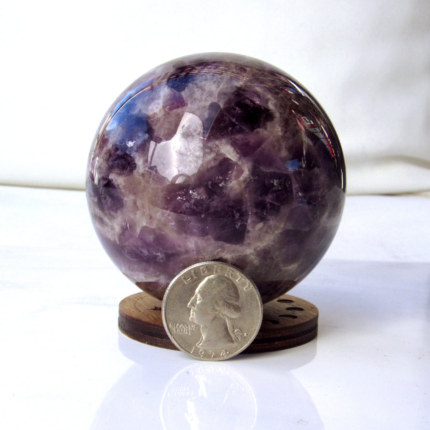Genuine Amethyst gemstone Sphere, Reiki Healing