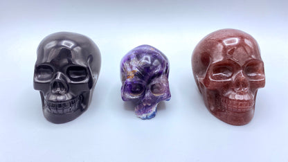 Large Gemstone Carved skulls