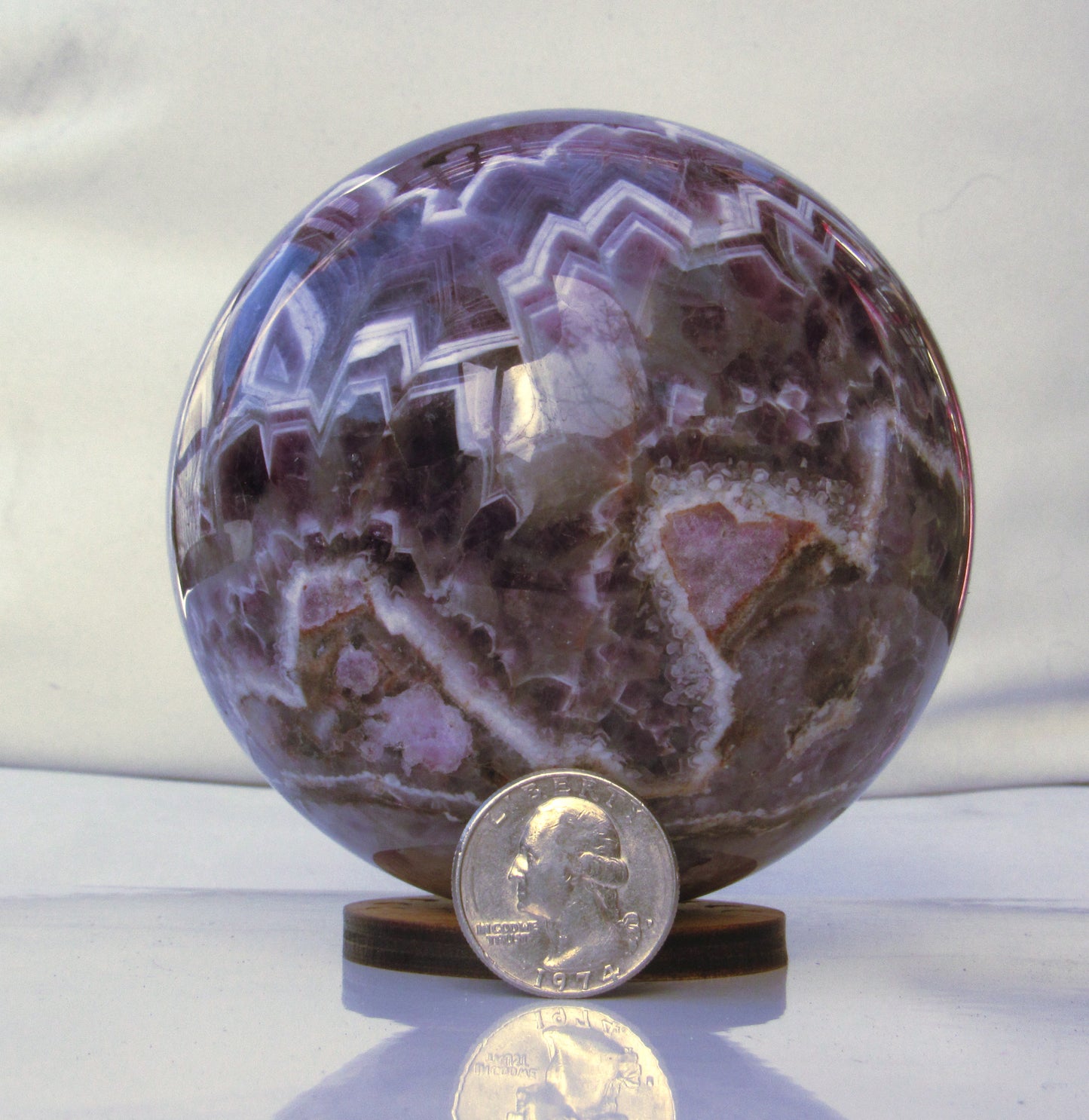 Amethyst crystal gemstone sphere