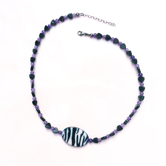 Women's Amethyst & Onyx Choker necklace