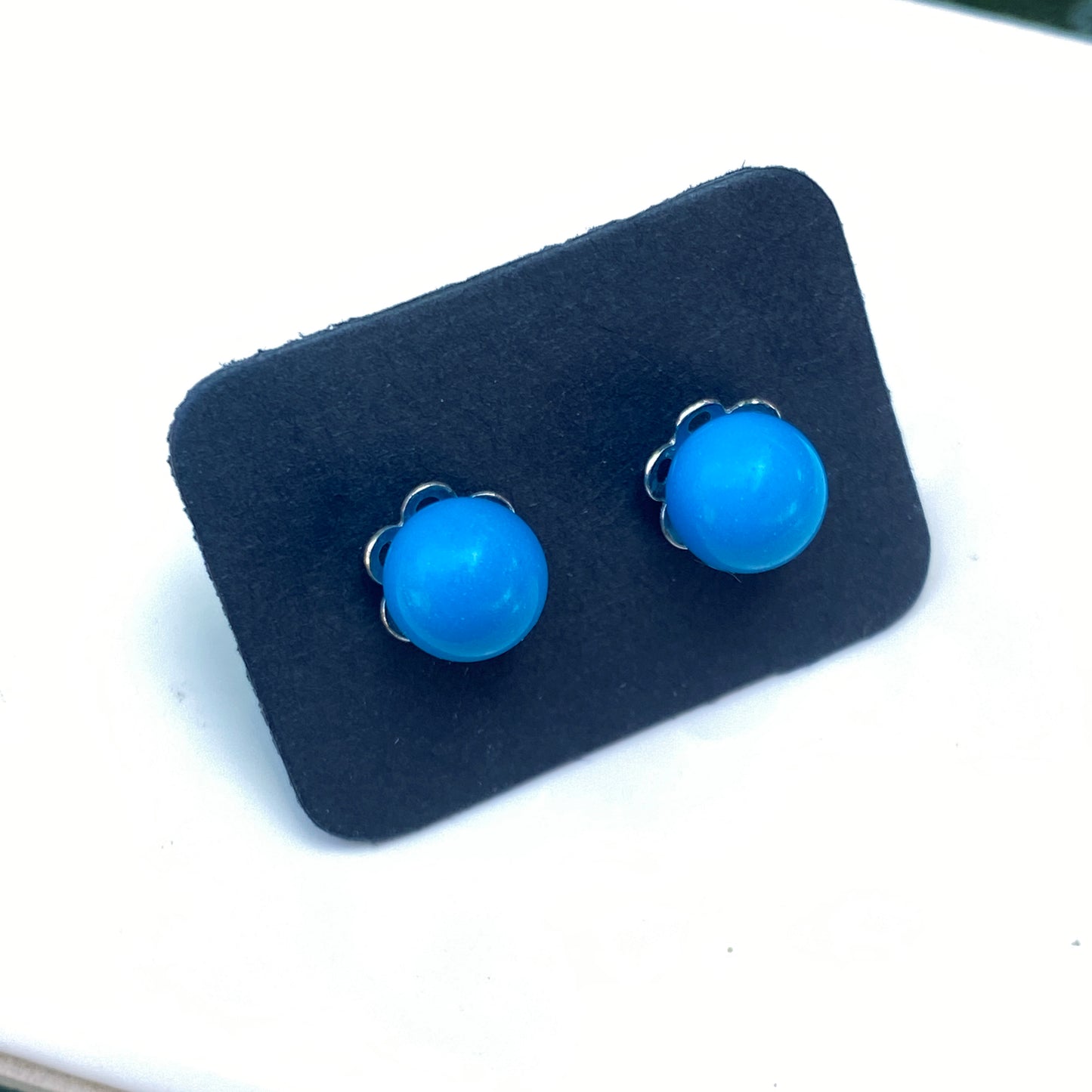 Genuine Sleeping Beauty Turquoise 8 mm Studs on Sterling Silver posts