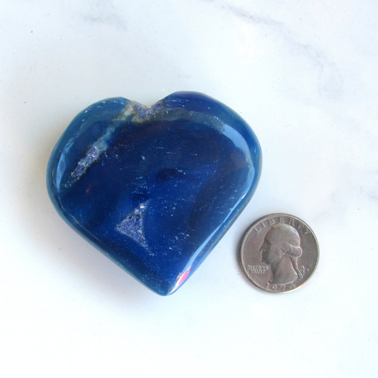 Blue onyx agate gemstone Heart