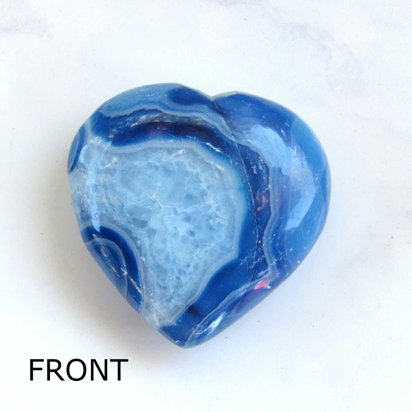 Blue onyx agate gemstone Heart