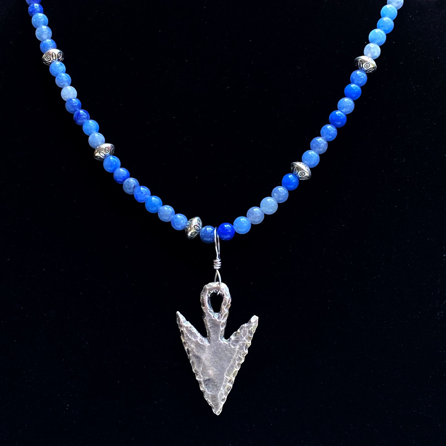 Blue Aventurine and Arrowhead pendant necklace