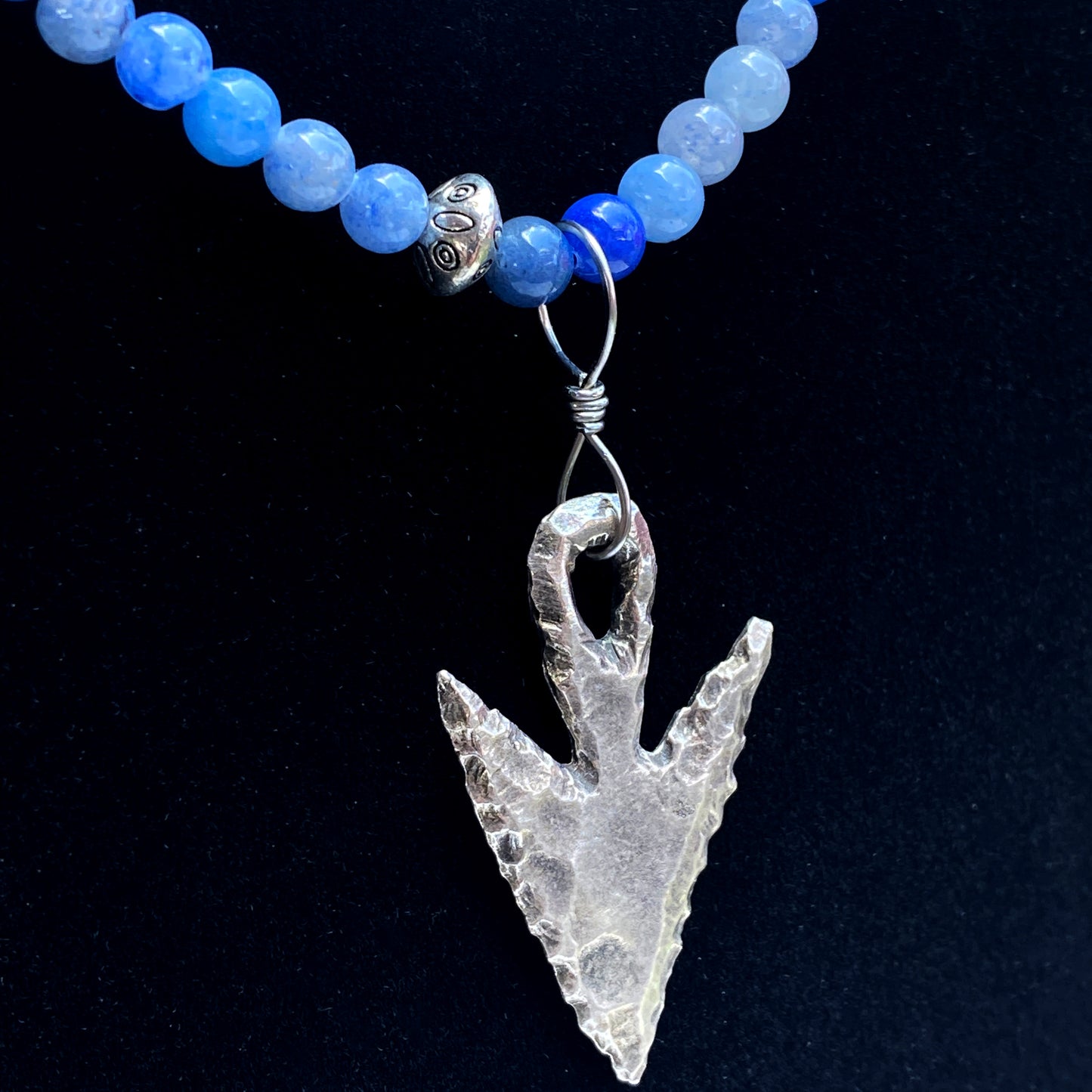 Blue Aventurine and Arrowhead pendant necklace