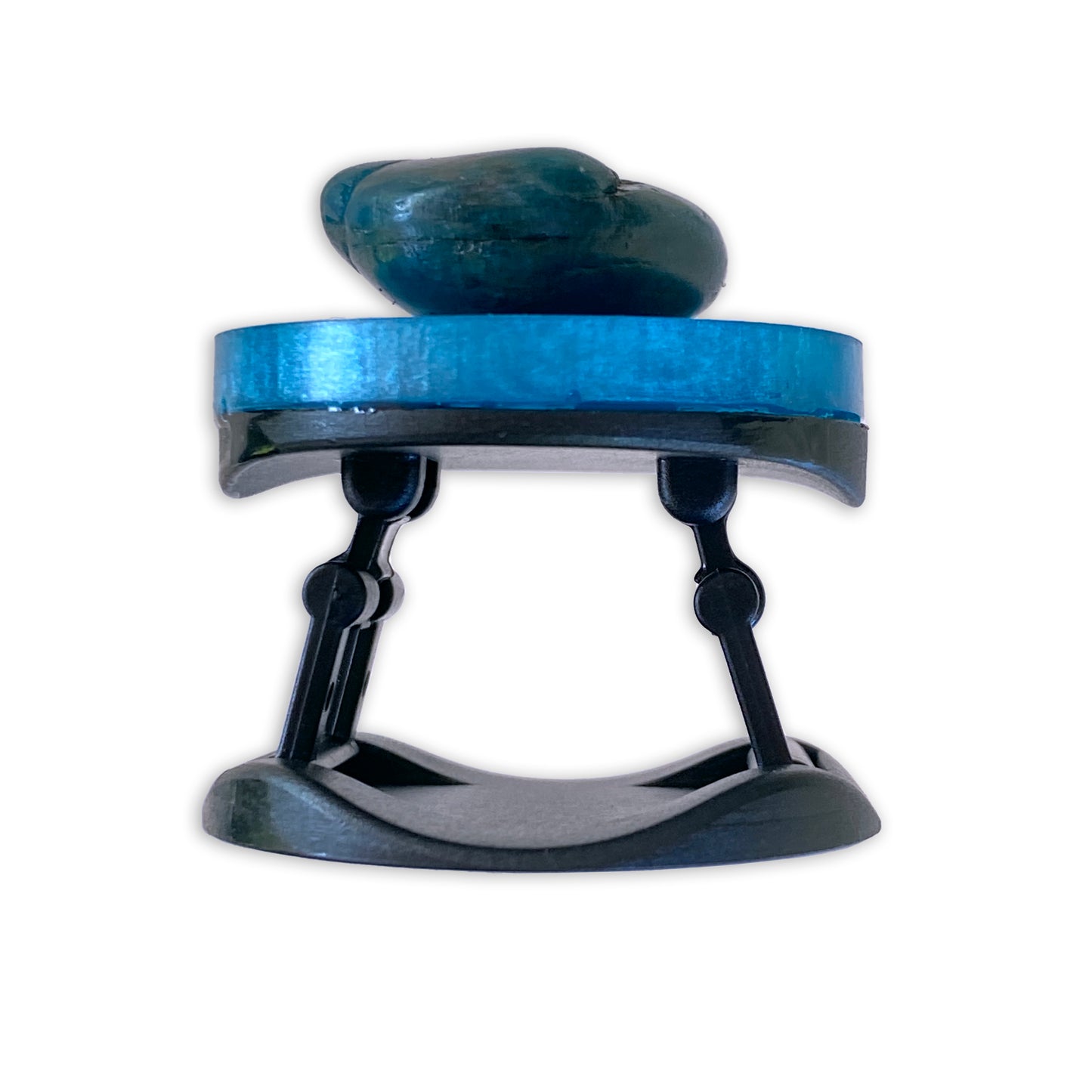 Blue Poured Resin Phone holder with Apatite Gemstone