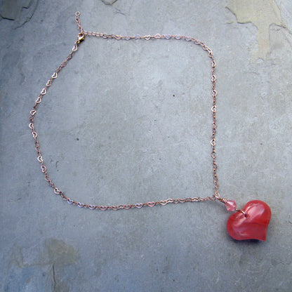 Gemstone Heart Pendants on Chain