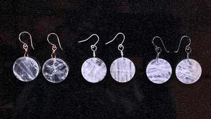 Quartz Full Moon Earrings